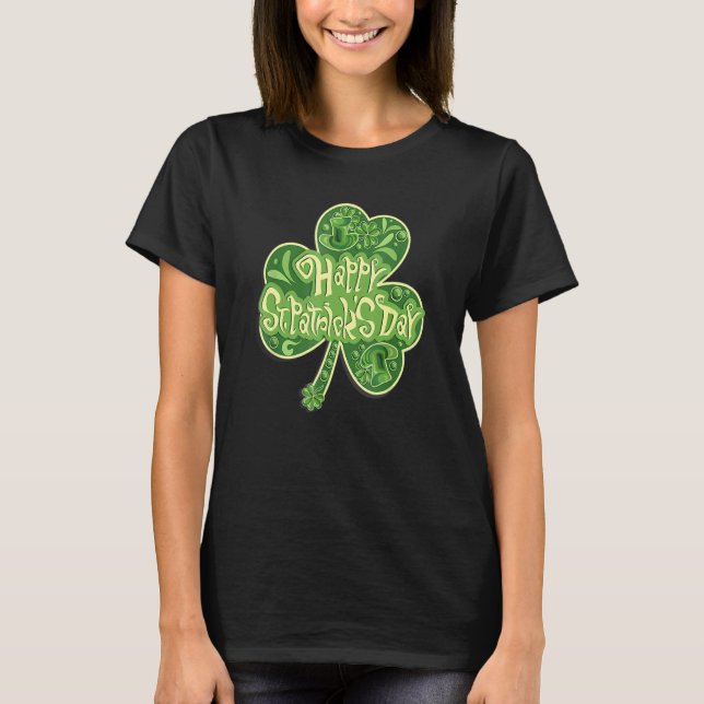 Camiseta Feliz Dia de São Patrício Funny Saint Patrick Iris (Frente)