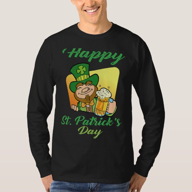 Camiseta Feliz Dia de São Patrício Funny Saint Patrick Iris (Frente)