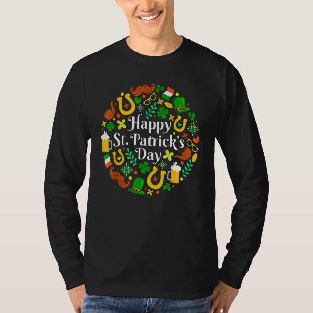 Camiseta Feliz Dia de São Patrício Funny Saint Patrick Iris (Frente)
