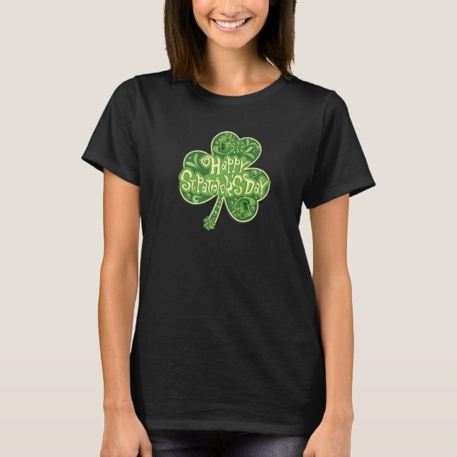 Camiseta Feliz Dia de São Patrício Funny Saint Patrick Iris (Frente)