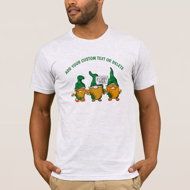 Camiseta Feliz Dia de São Patrício Gnomest Shamrok (Frente)
