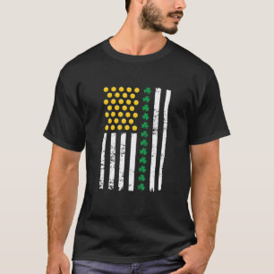 Camiseta Feliz Dia de São Patrício Grunge America Flag Sham