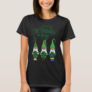 Camiseta Feliz Dia de São Patrício Irlandês Gnomos Leprecha