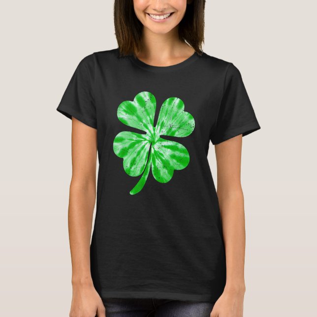 Camiseta Feliz Dia de São Patrício Irlandês Sortudo Shamroc (Frente)