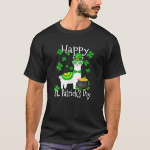 Camiseta Feliz Dia de São Patrício Lama, Pai Mãe Garota Sor
