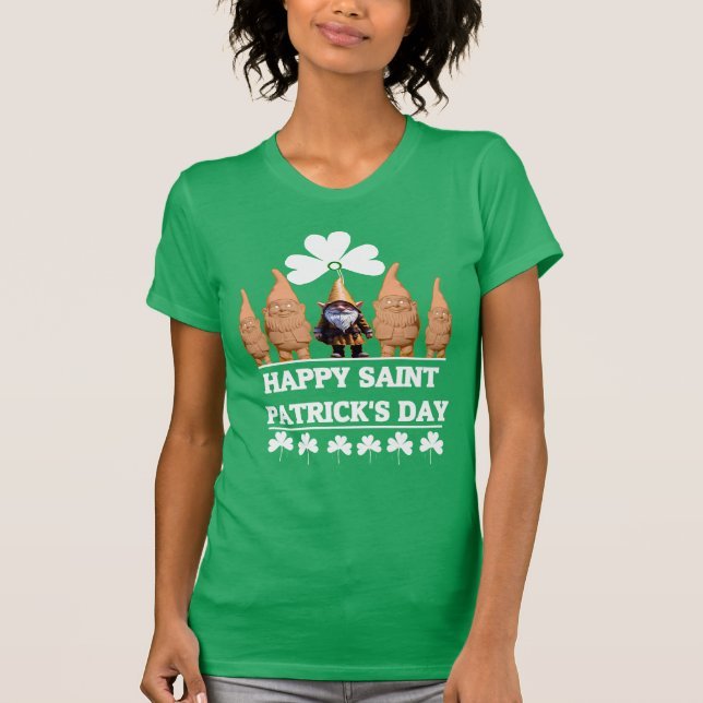Camiseta Feliz Dia de São Patrício, Leprechaun (Frente)