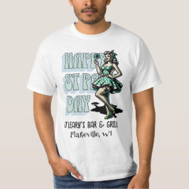 Camiseta Feliz Dia de São Patrício Pinup Girl com Shamrock