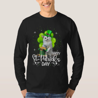 Camiseta Feliz Dia de São Patrício Ragdoll Cat Shamrock Sor