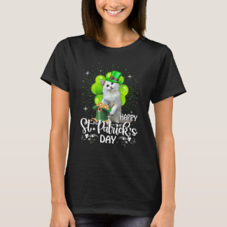 Camiseta Feliz Dia de São Patrício Ragdoll Cat Shamrock Sor