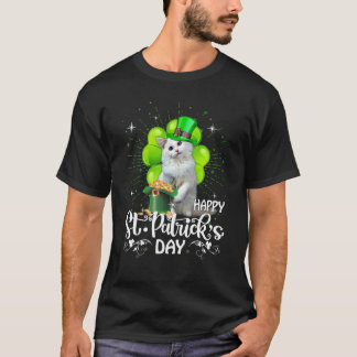 Camiseta Feliz Dia de São Patrício Ragdoll Cat Shamrock Sor
