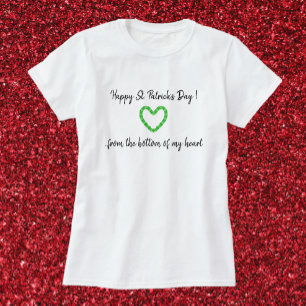 Camiseta Feliz Dia de São Patrício Shamrock Heart