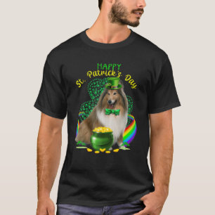 Camiseta Feliz Dia de São Patrício Shetland Cachorro Lepr