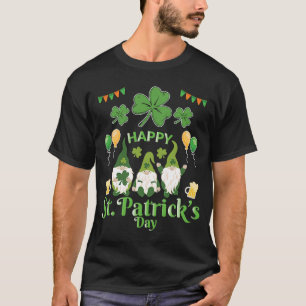 Camiseta Feliz Dia de São Patrício Três Gnome Irish Flag Sh