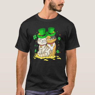 Camiseta Feliz Dia de São Patrício Trevo, Gato Amoroso, Pat