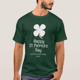 Camiseta Feliz dia de São Patrício trevos verdes família