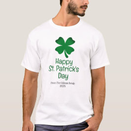 Camiseta Feliz dia de São Patrício trevos verdes família
