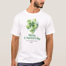 Camiseta Feliz dia de São Patrício trevos verdes família