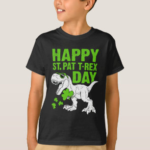 Camiseta Feliz Dia de São Patrício Trex Dia de São Patrício