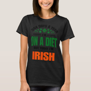 Camiseta Feliz Dia de São Patrício Trex Dinossauro Criança