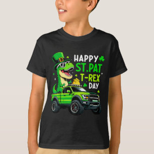 Camiseta Feliz dia de trex st pat para crianças menino st