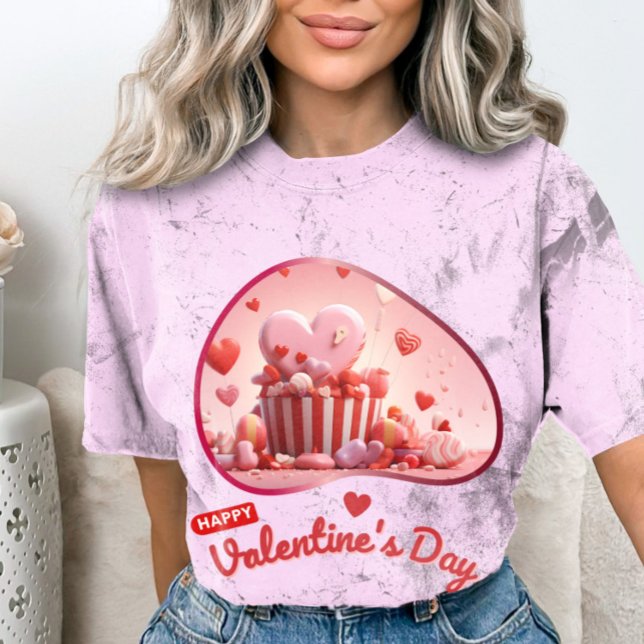 Camiseta Feliz Dia de Velentine - Afetação Romântica (Criador carregado)