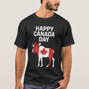 Camiseta Feliz Dia do Canadá Arte de Alce para Canadenses