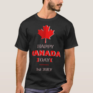 Camiseta Feliz Dia do Canadá - Cabeça de Folha de Folha do