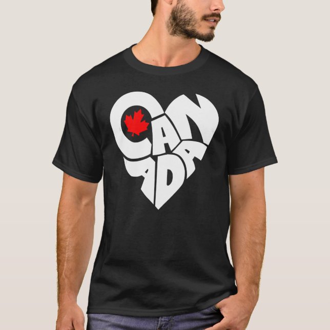 Camiseta Feliz dia do Canadá, canadense Flag Maple Leaf Hea (Frente)