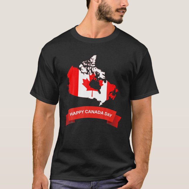 Camiseta Feliz dia do Canadá é o dia do Canadá, Maple Le (Frente)