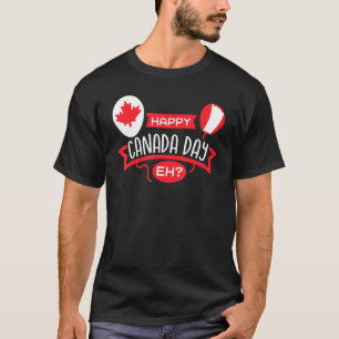 Camiseta Feliz Dia do Canadá Eh Maple Leaf Flag Canadense