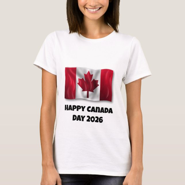 Camiseta Feliz Dia do Canadá Feminina (Frente)
