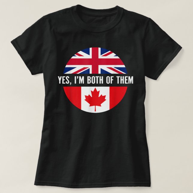 Camiseta Feliz Dia do Canadá, Inglês e Canadiano Im (Frente do Design)