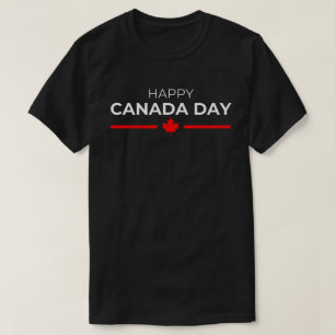 Camiseta Feliz Dia do Canadá Mapeamento Folha Vermelha
