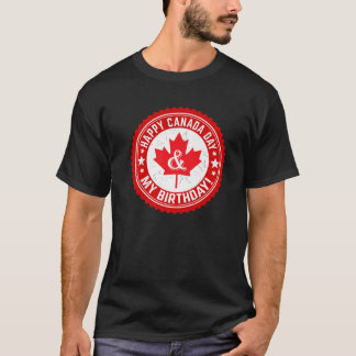 Camiseta Feliz Dia do Canadá Meu Aniversário Mapeamento Fol