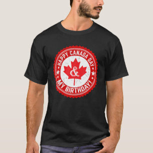 Camiseta Feliz Dia do Canadá Meu Aniversário Mapeamento Fol