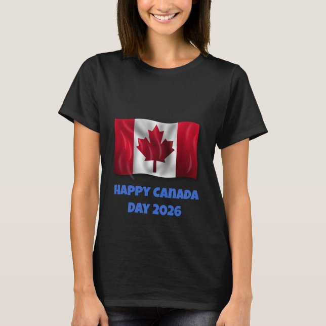 Camiseta Feliz Dia do Canadá para Mulheres (Frente)