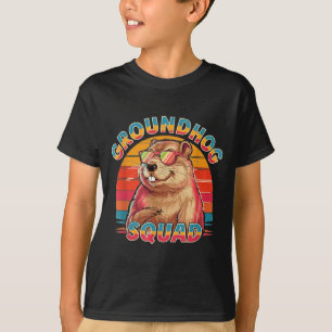 Camiseta Feliz Dia do Groundhog 2025 Esquadrão Engraçado do