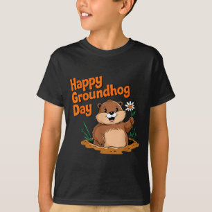 Camiseta Feliz Dia do Groundhog 2025 Família Combinando Pia