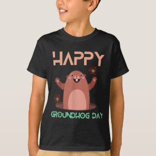 Camiseta Feliz Dia do Groundhog 2025 Roupa de Amantes Engra