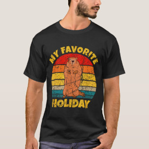 Camiseta Feliz Dia do Groundhog 2026 Meu Feriado Favorito G