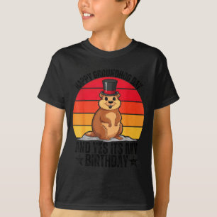 Camiseta Feliz Dia do Groundhog E Sim É Meu Aniversário Eng