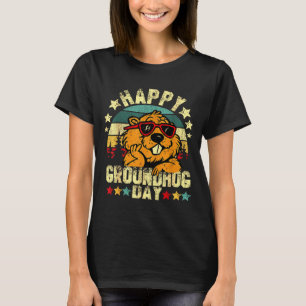 Camiseta Feliz Dia do Groundhog Funny Groundhog Solteiros F