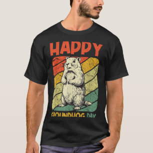 Camiseta Feliz Dia do Groundhog Vintage Engraçado Woodchuck