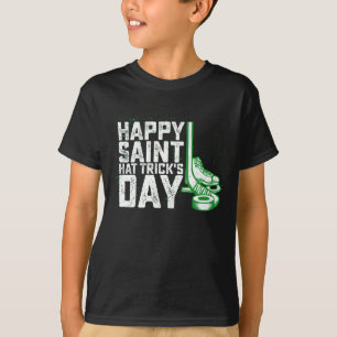 Camiseta Feliz Dia do Hat Trick do Santo Hóquei no Gelo de
