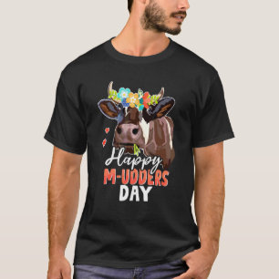 Camiseta Feliz Dia do M Udders Vaca Feifer Dia de as mães