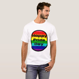 Camiseta Feliz Dia do Orgulho Celebração Arco-íris LGBTQ