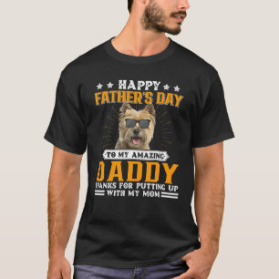 Camiseta Feliz Dia do Pai Cairn Terrier Dog Pai presentes p