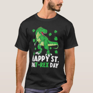Camiseta Feliz Dia do Pat-Rex Dinossauro Santa Patrick para