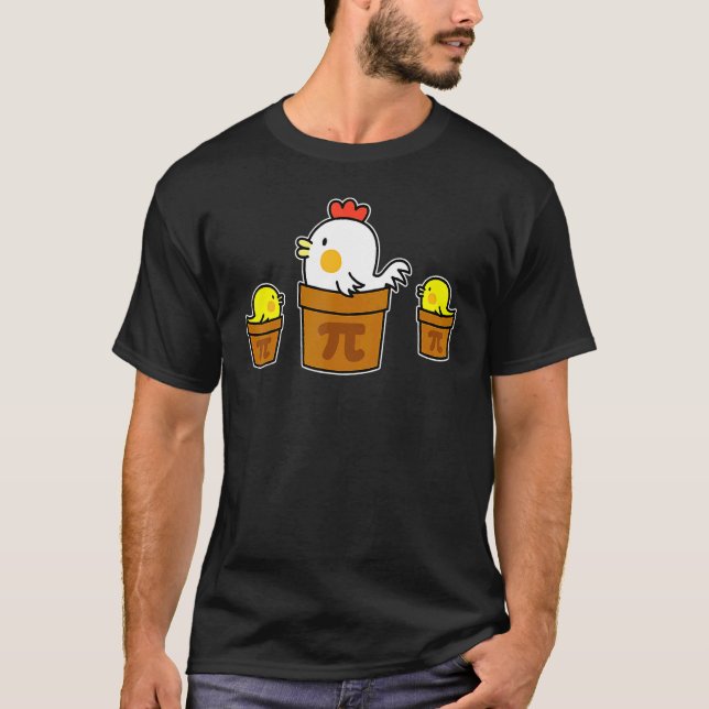 Camiseta Feliz Dia do Pi Frango Pot Pi Para Homens Mulheres (Frente)