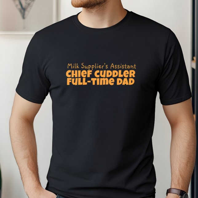 Camiseta Feliz Dia do Primeiro Pai, carta cor de laranja ne (Criador carregado)